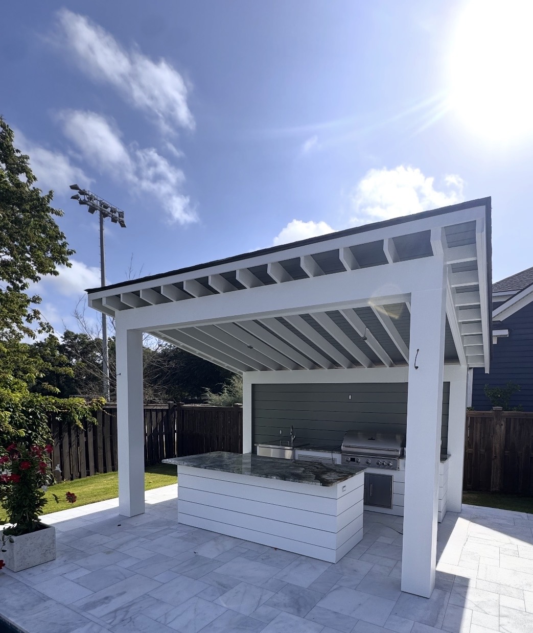 Outdoor Kitchen Pavilion in Mount Pleasant by Holy City Pergolas