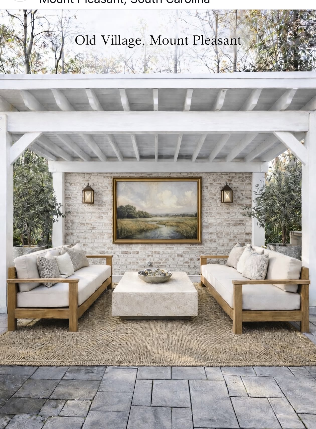 Backyard Lounge in Old Village by Holy City Pergolas